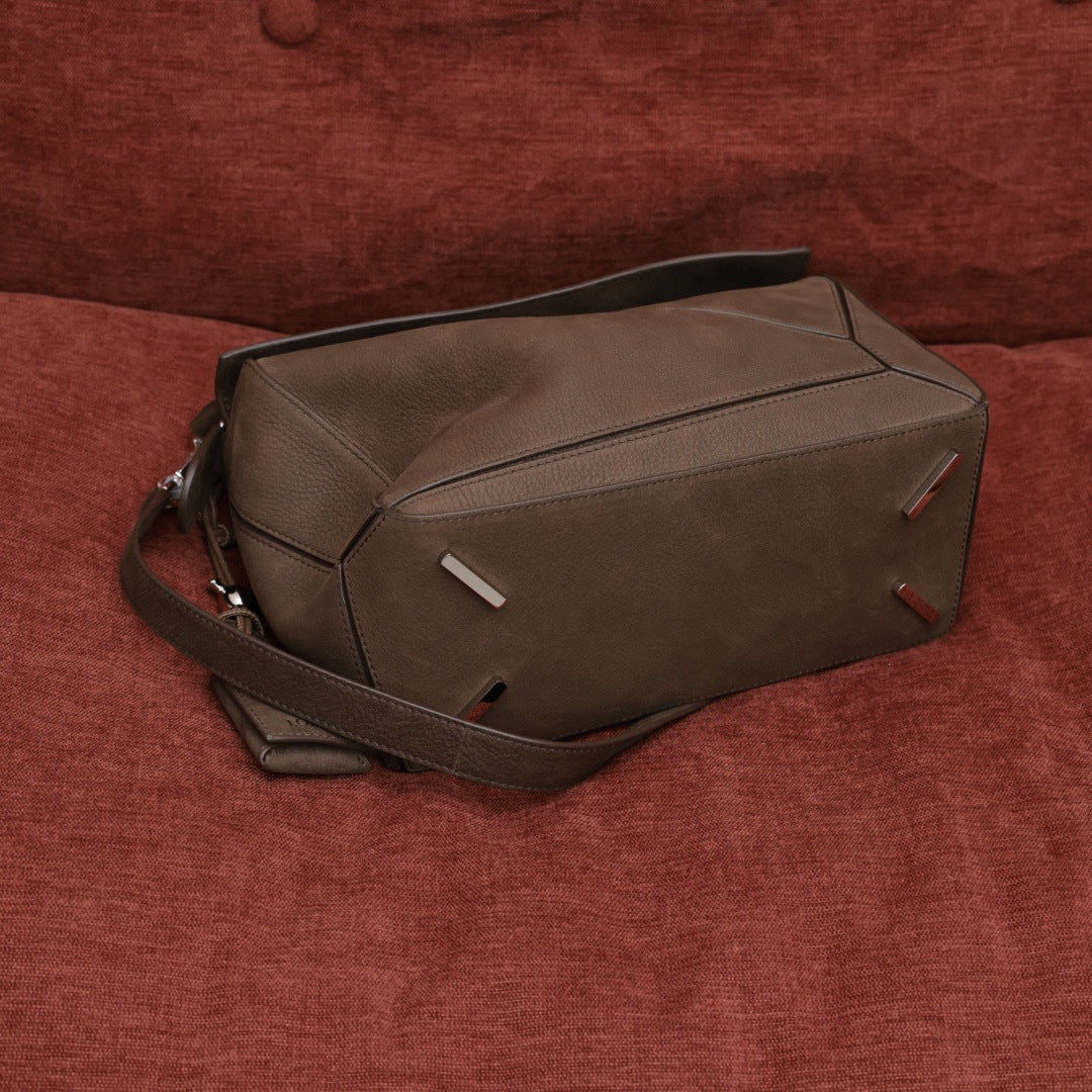 Loewe small Featherlight Puzzle bag in grained nubuck