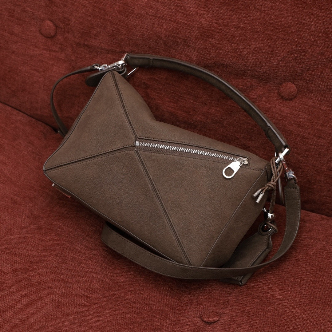 Loewe small Featherlight Puzzle bag in grained nubuck