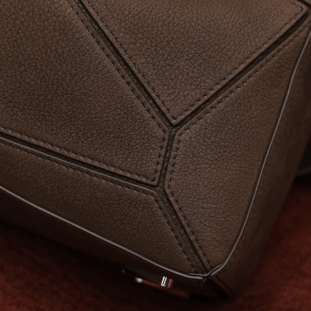 Loewe small Featherlight Puzzle bag in grained nubuck