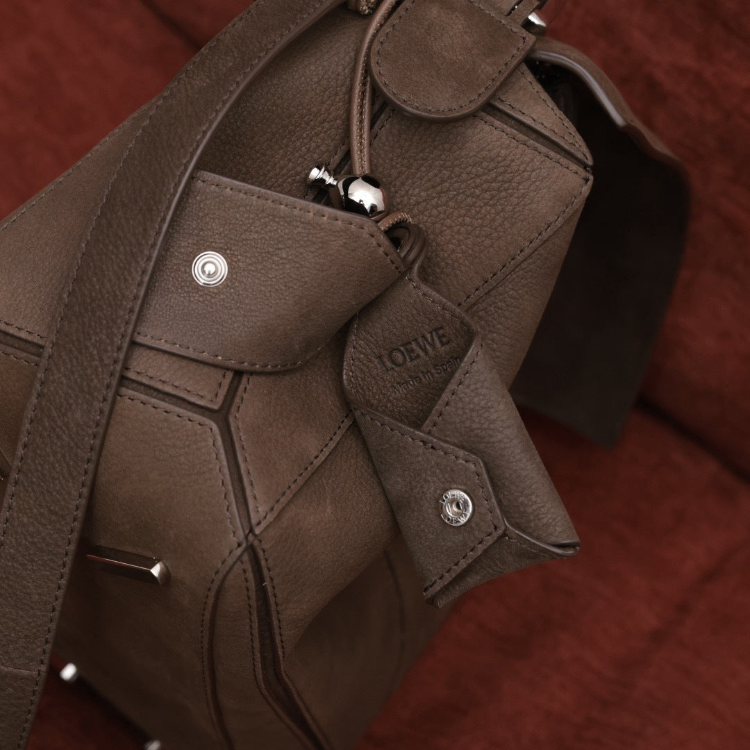 Loewe small Featherlight Puzzle bag in grained nubuck