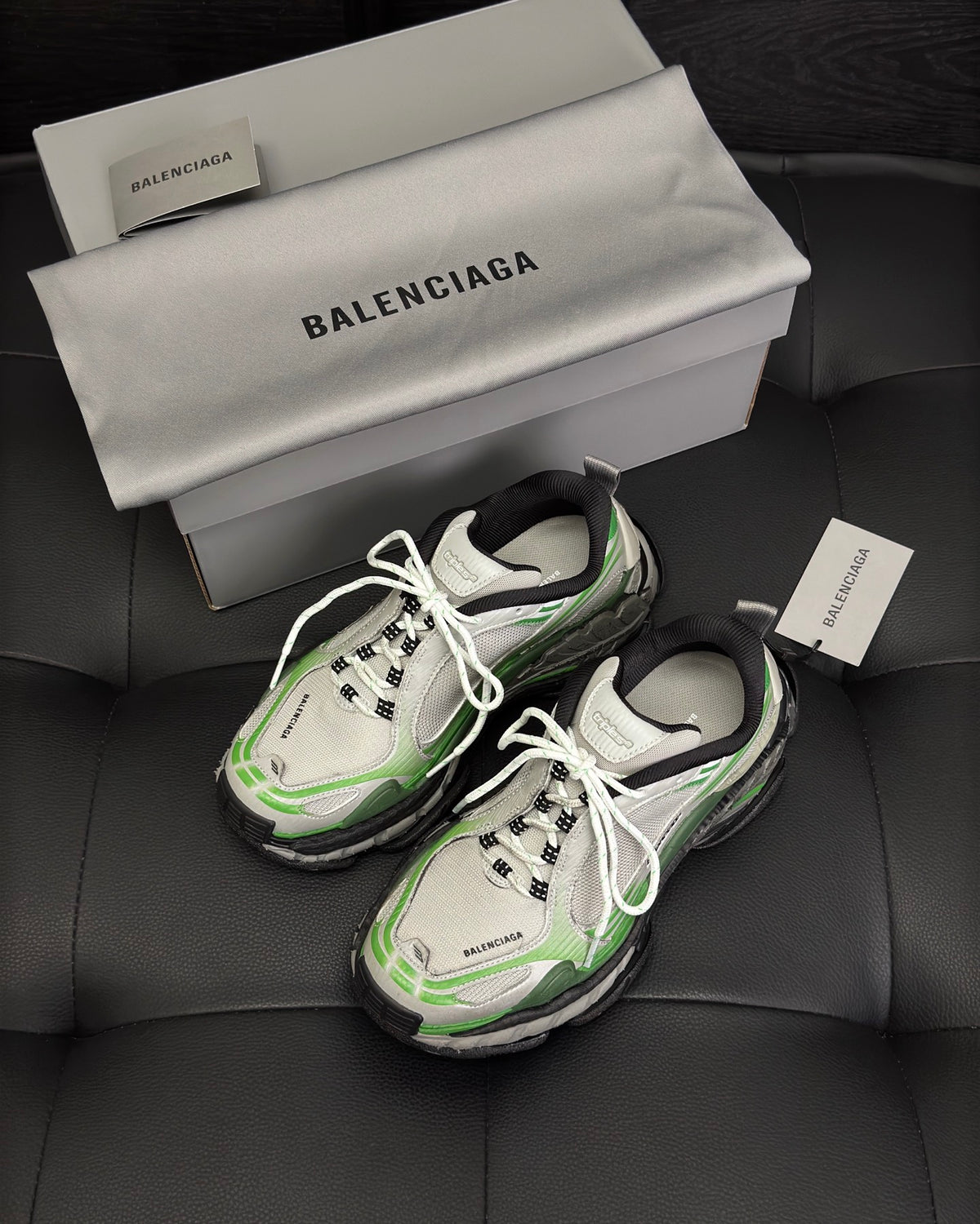BB Triple S.2 Gradient Sneaker in Grey/green