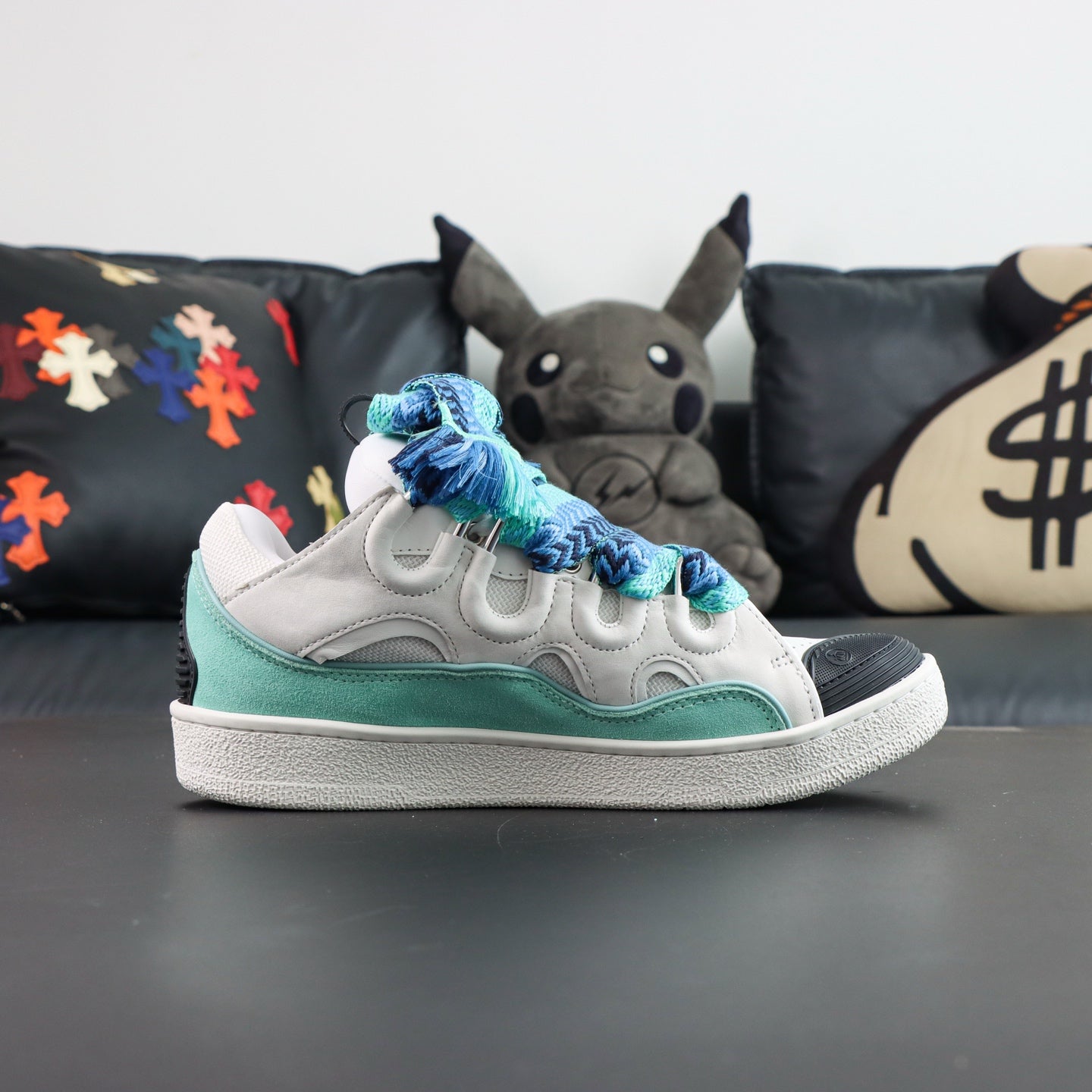 Lanvin Curb Sneakers 'White Green'