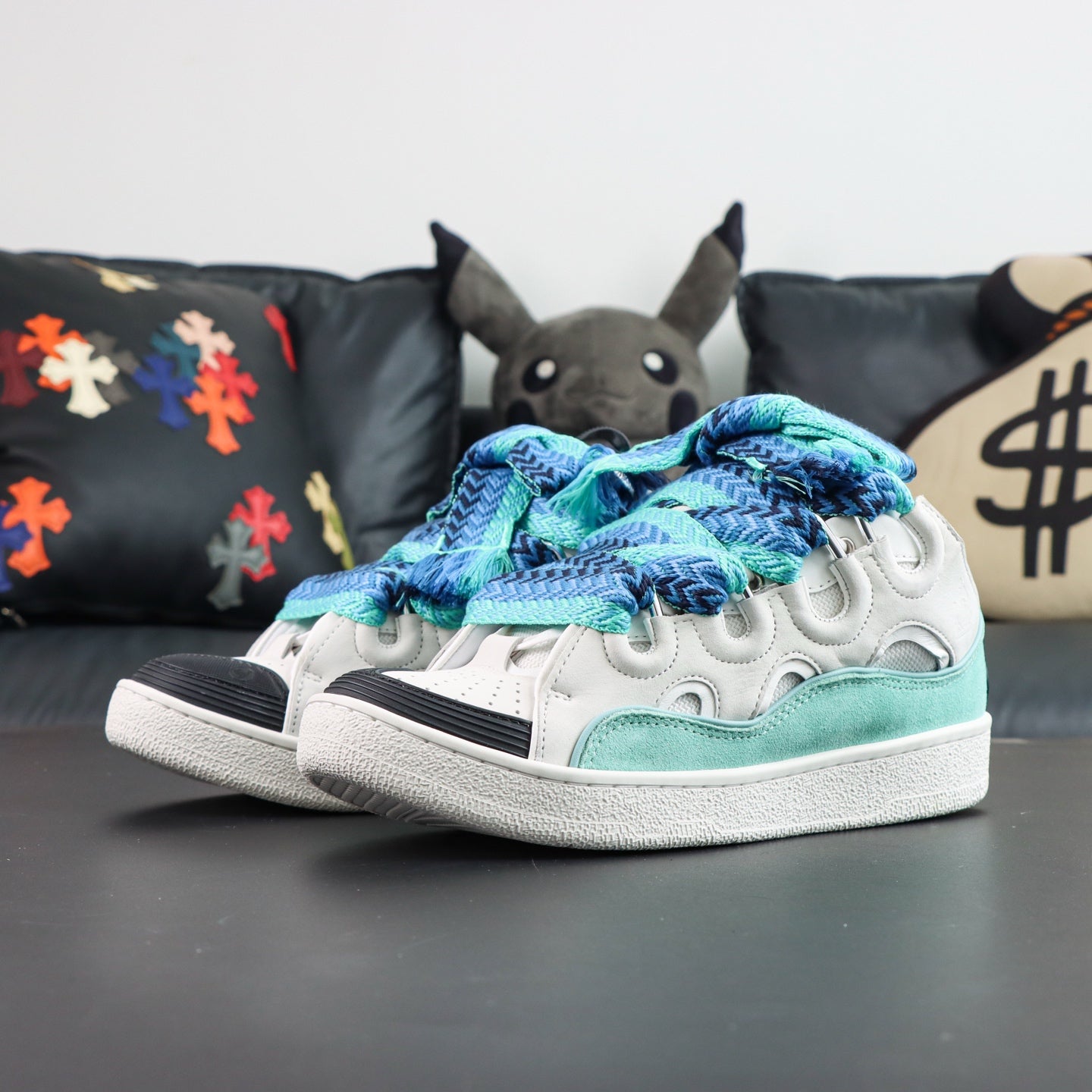 Lanvin Curb Sneakers 'White Green'
