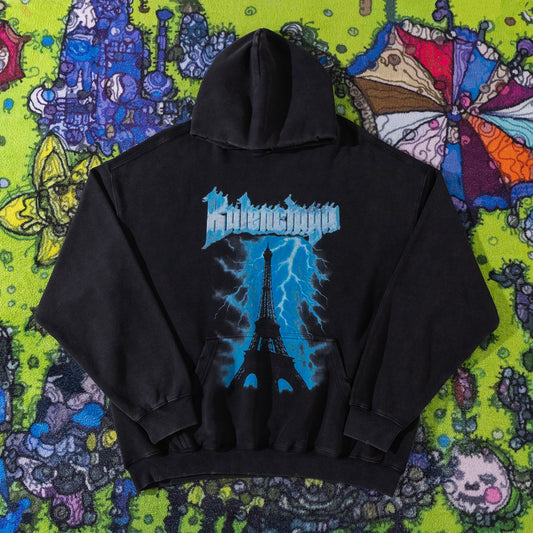 BB Men's Paris Thunderstorm Medium Fit Hoodie in Black