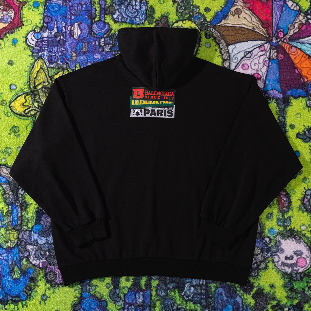 BB Men's Bumper Stickers Medium Fit Hoodie in Black