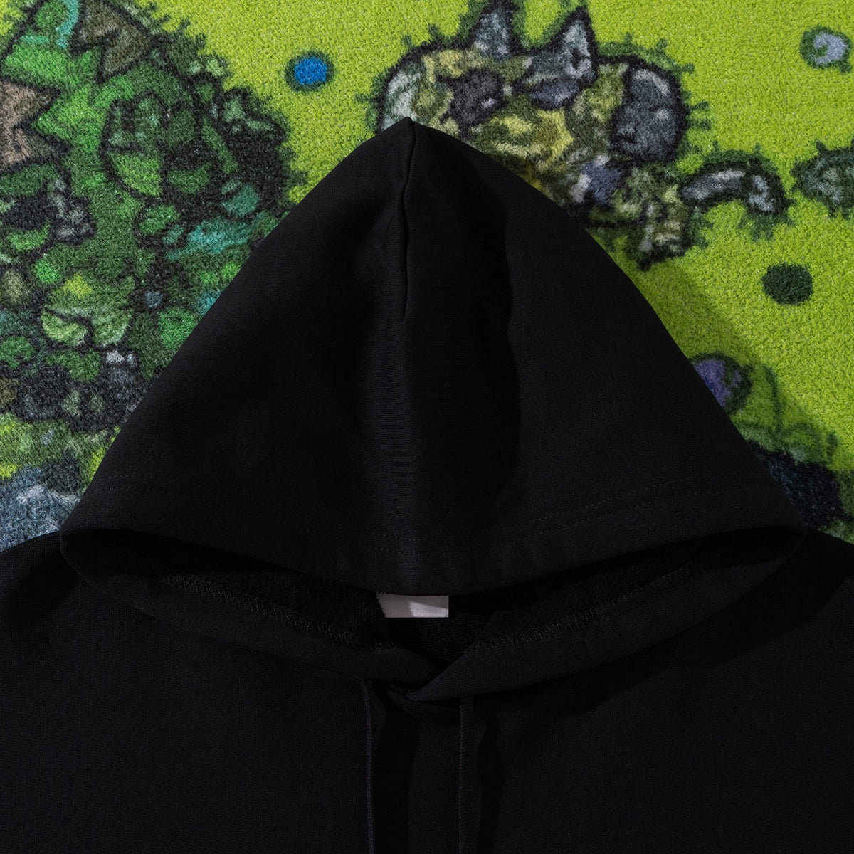 BB Men's Silver Tape Oversized Hoodie in Black