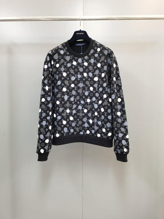 LV x YK Painted Dots Printed Crewneck Sweatshirt