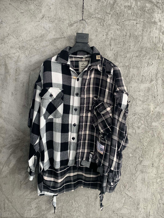 Mihara Yasuhiro Distressed Plaid Shirt