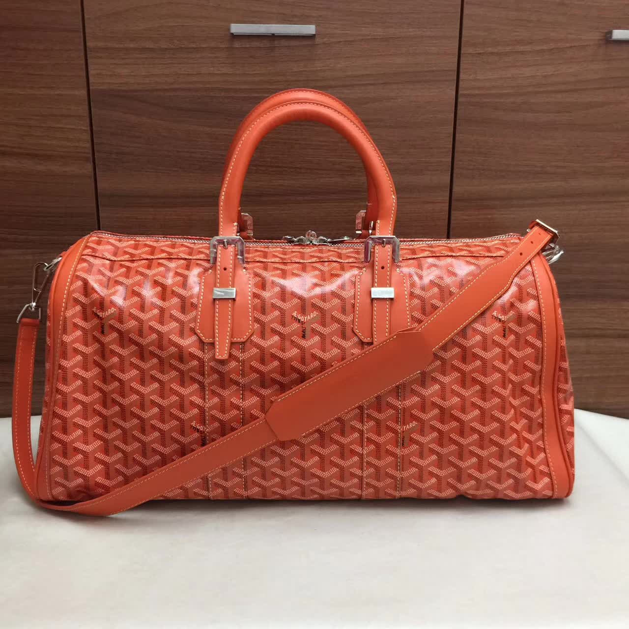 Goyard canvas duffle bag